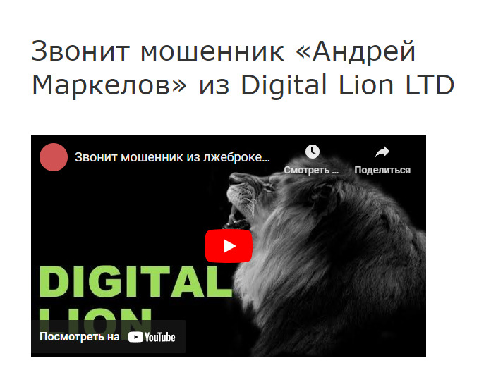 Digital Lion Ltd – отзывы реальных инвесторов
