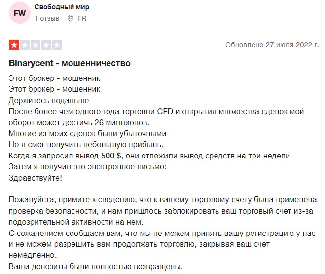 Binarycent отзывы о работе