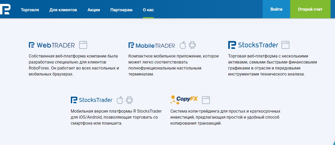 Торговые платформы Робофорекс 