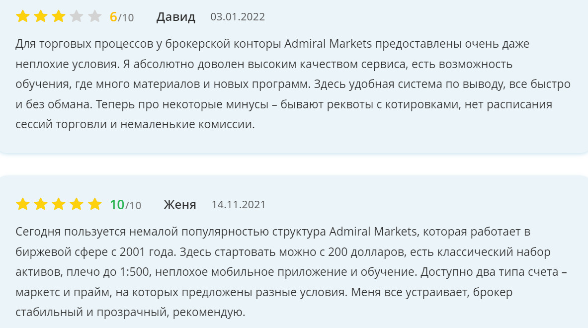 Отзывы о брокере Admiral markets