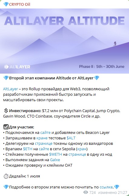 CRYPTO Oil телеграм