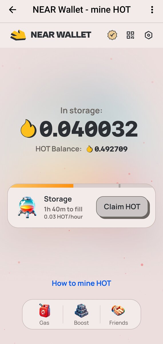 Игра NEAR Wallet - mine HOT